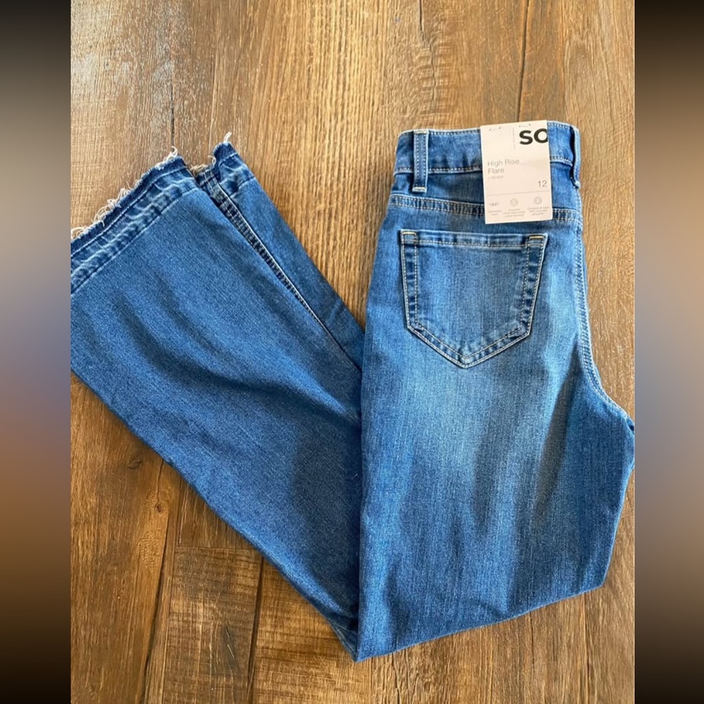 NWT SO Buttoned Front Flare Jeans size 12